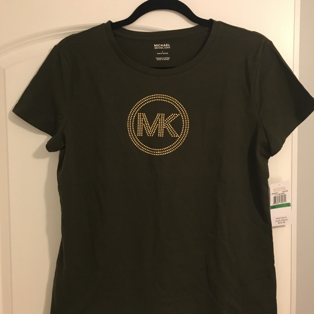 Michael Kors T-shirt. Dark Army Green